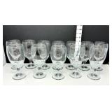 (12) Clear Glass Short Stem Goblets
