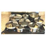 15pc Stainless Steel Revere Ware Pot & Pan Set
