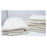 (1) CASA Bath Towel & (6) Hand Towels Cream - Not