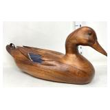 Hand Carved Wood Duck - (1) Tail Feather is Broken