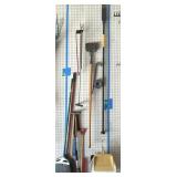 Roughneck Posthole Digger, Hoe, Brooms, Dustpans