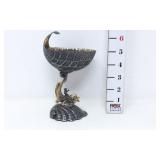 Metal Koi Fish Pedestal Trinket Dish