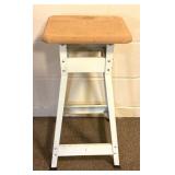 Metal Stool w/Wooden Seat