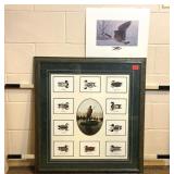 Framed, Mounted Waterfoul Print & J. heidersbach