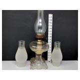 Oil Lamp with (2) Extra Shades