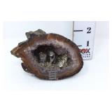 Agate Geode Crystal Diorama w/a Pewter Miner &