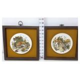 (2) Ceramic Tile Trivets - Framed