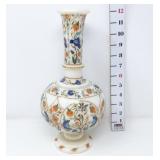 White Marble Vase w/Inlays & Floral & Bird