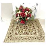 Tapestry & Floral Arrangement in Brass Container