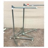 (2) Adjustable Metal Drying Arm Stands w/Wheels