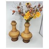 (2) Bamboo Woven Vases - Peopleï¿½s Republic of