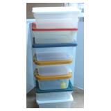 (7) Medium Sized Empty Totes w/Lids
