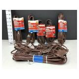 Brown Indoor Extension Cords - (5) New