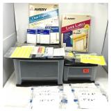 (2) Plastic Drawers & Various Labels & Stickers