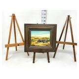 Small Original McFarren Painting & 3 Wooden