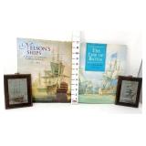 (2) Etched Art Sailing Ships & History of Sailing