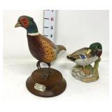 Ring Neck Pheasant & Mallard Figurines