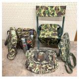 Camouflage Gear-Folding Chair, Bag, (2) Cushions,