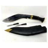 Gurkha Kukri in Leather Sheath w/ 2 Small Knives
