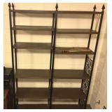 Brown & Black Metal Double Shelving