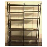 Brown & Black Metal Double Shelving