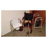 Wheelchair, walker,cane & toilet assist chair