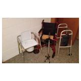 Wheelchair, walker,cane & toilet assist chair