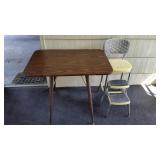 Kitchenette table, step stool