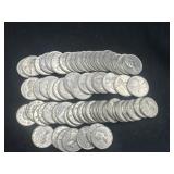 Group of Canadian quarters and nickels