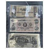 Group of confederate play money