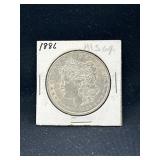1886 Morgan silver dollar