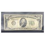 1934 $10 bill green seal
