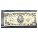 1934 $20 bill green seal