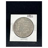 1886 Morgan silver dollar