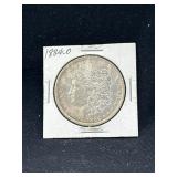1884 O Morgan silver dollar