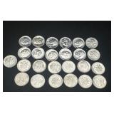 Group of 25 silver Roosevelt dimes