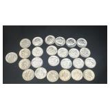 Group of 25 silver Roosevelt dimes