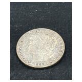 1896 S Morgan silver dollar
