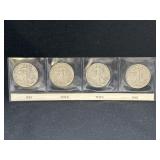 Group of 4 Walking Liberty silver half dollars