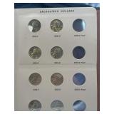 Sacagawea dollar collection in album 13 coins