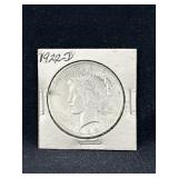 1922 D silver Peace dollar