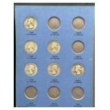 Group of 18 silver Washington quarters in album