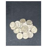 Group of 26 silver war nickels