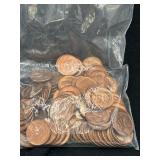 Approx 85 wheat cents