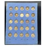 Group of 21 silver Mercury dimes