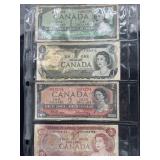 Group of Canadian paper money