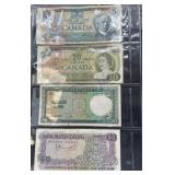 Group of Canadian and Vietnam paper money