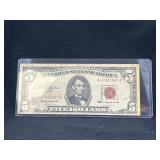 1963 Red Seal $5 bill