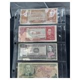 Group of Bolivian and Costa Rican paper money