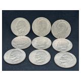 Group of 9 Eisenhower dollars